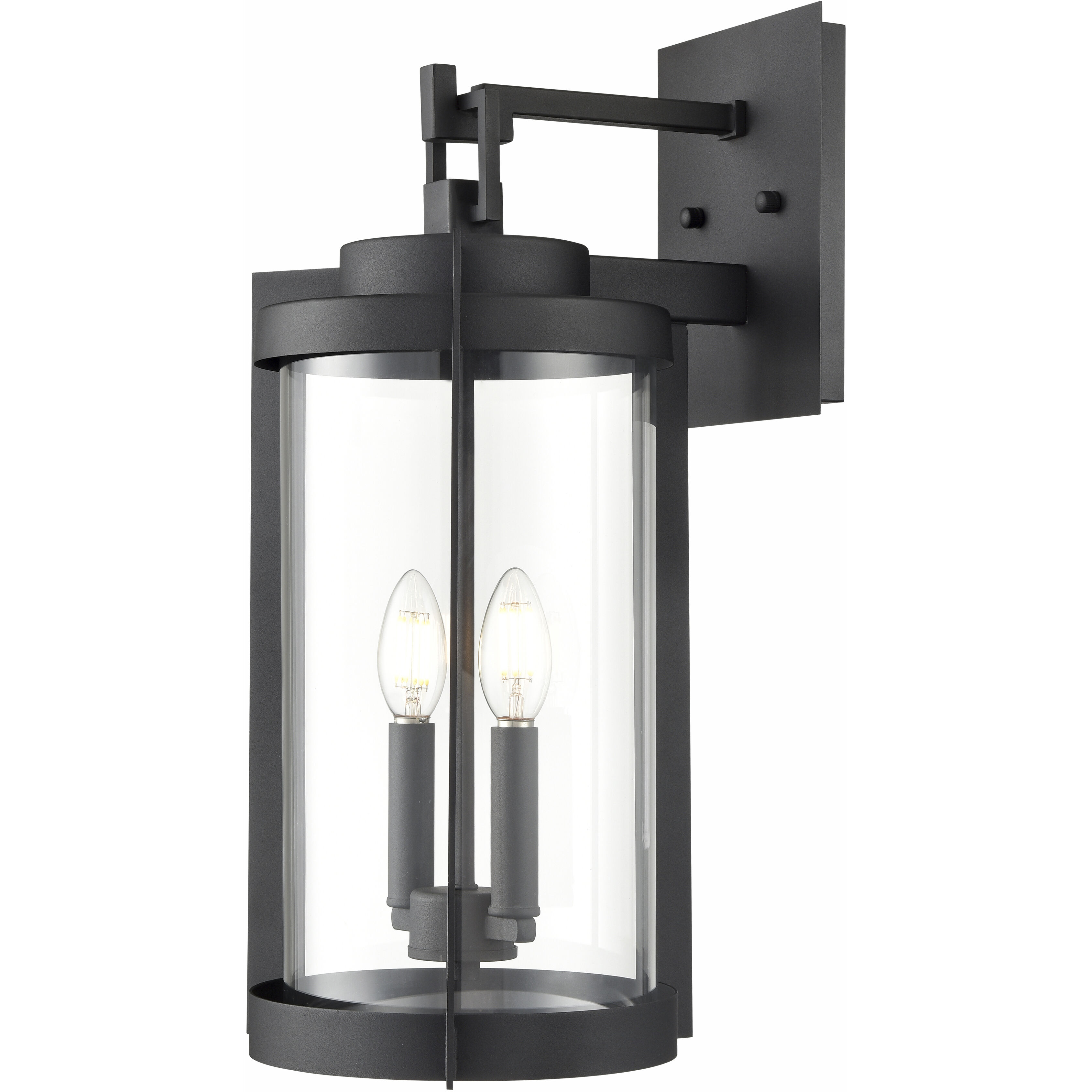 Ellway 2 Light 19.75 inch Textured Black Outdoor Wall Sconce